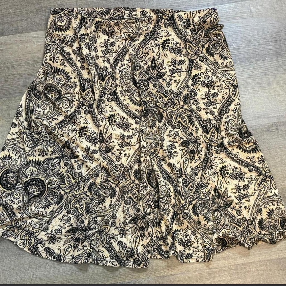 George Black and Cream Paisley Skater Skirt